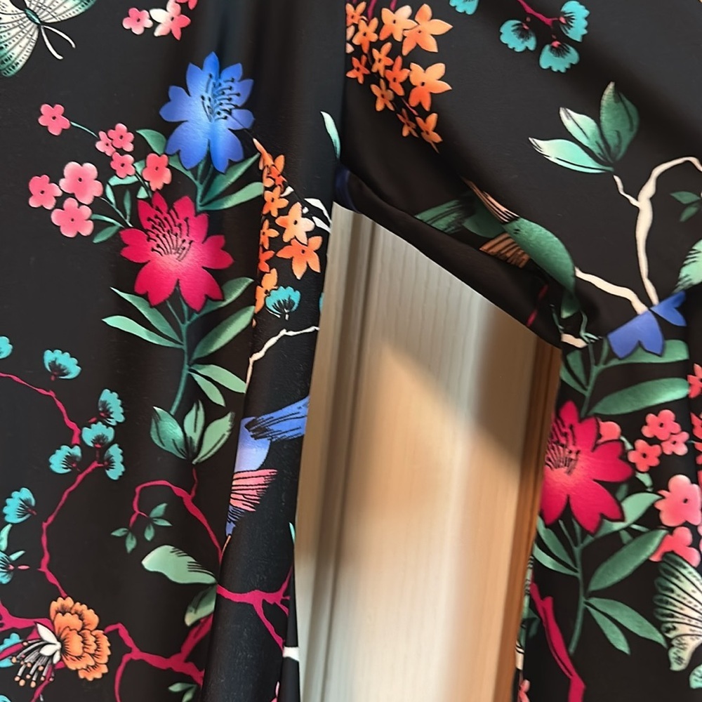 Jude Connally BlackDress with Colorful Floral Design, size medium - Picture 9 of 16